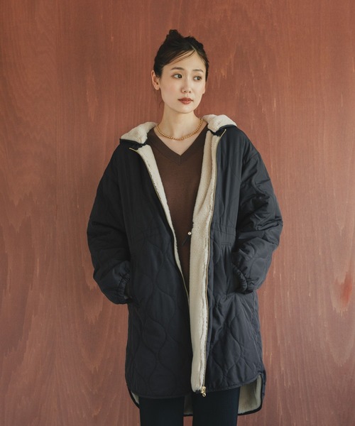 【美品・匿名配送】ラッセルノ ブルゾン サイズ4 ブルゾン アウター 撥水 GLOBAL WORK ブルゾン アウター 撥水キルトファーコート/499671