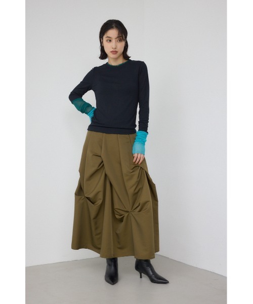 PLUS（AZUL BY MOUSSY） スカート 「PLUS」ランダムタックフレア