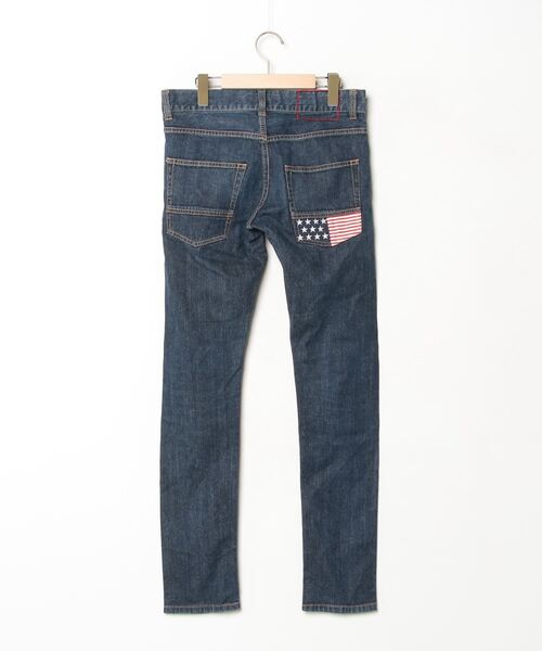 「TOMMY」 刺繍デニムパンツ S ネイビー メンズ