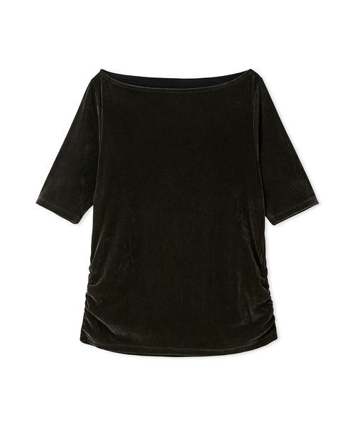 tシャツ 「セットアップ対応」ベロアSET UP2wayボートネックプルオーバー レディース