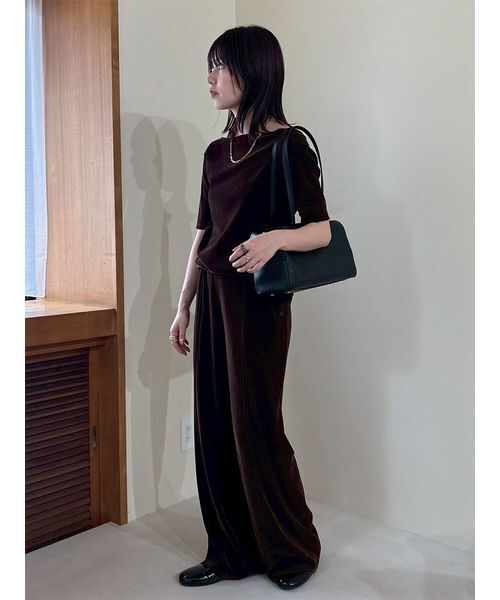 Mila Owen tシャツ 「セットアップ対応」ベロアSET UP2wayボート Mila Owen tシャツ 「セットアップ対応」ベロアSET UP2wayボート