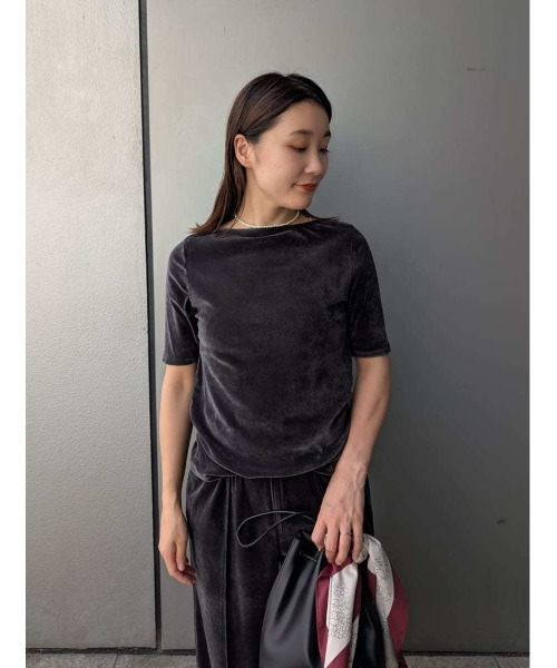 Mila Owen tシャツ 「セットアップ対応」ベロアSET UP2wayボート Mila Owen tシャツ 「セットアップ対応」ベロアSET UP2wayボート