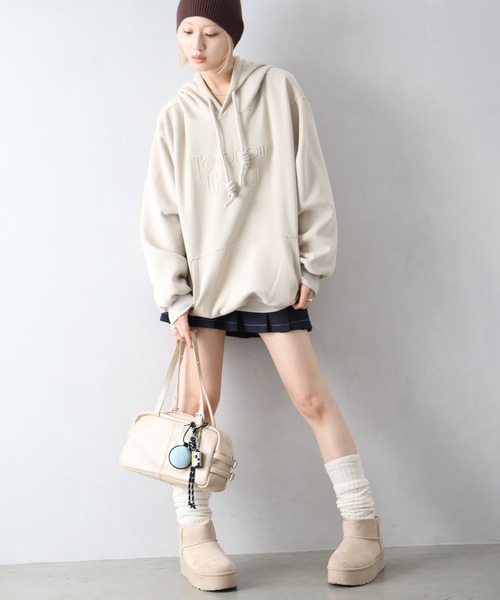 SpRay（スプレイ） パーカー ロゴ刺しゅうビッグパーカー レディース