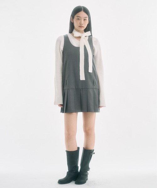 ローウエストミニ丈プリーツワンピース FEKETE（フェケテ） ワンピース low waist mini pleats dress / ロー