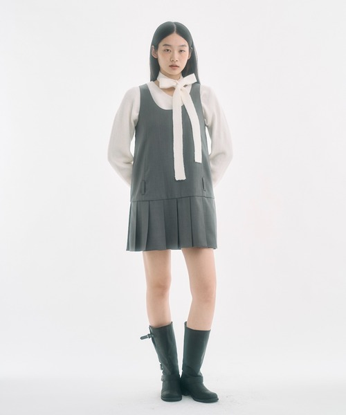 FEKETE ワンピース low waist mini pleats dress / ローウエスト