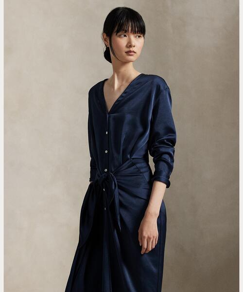 POLO RALPH LAUREN（ポロ・ラルフローレン） シャツワンピース サテン