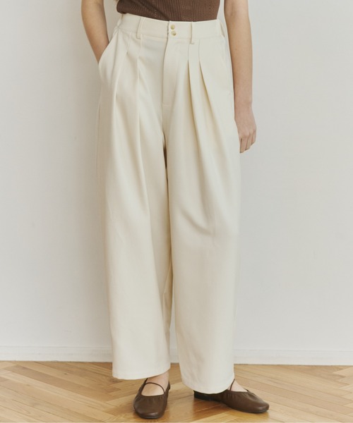 OLUN スラックス パンツ wide cocoon slacks pants/ワイドコクーン