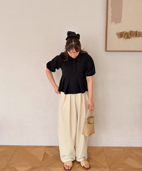 OLUN スラックス パンツ wide cocoon slacks pants/ワイドコクーン