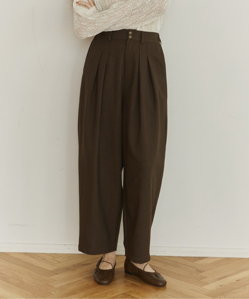 OLUN スラックス パンツ wide cocoon slacks pants/ワイドコクーン