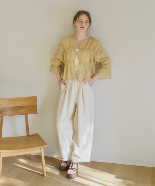 OLUN ワイドパンツ スラックス パンツ wide cocoon slacks pants