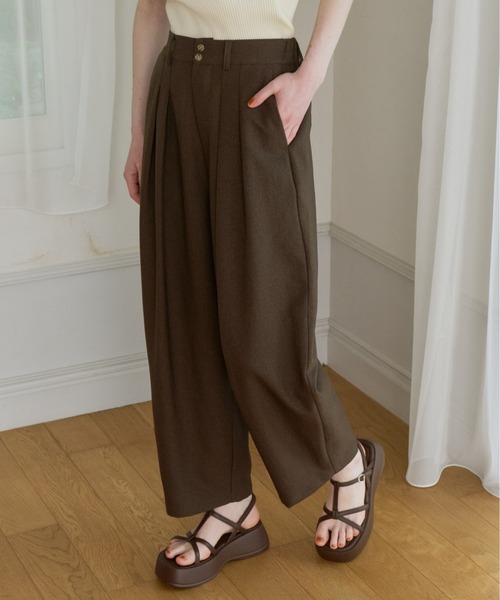 OLUN ワイドパンツ スラックス パンツ wide cocoon slacks pants