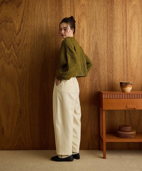 OLUN スラックス パンツ wide cocoon slacks pants/ワイドコクーン