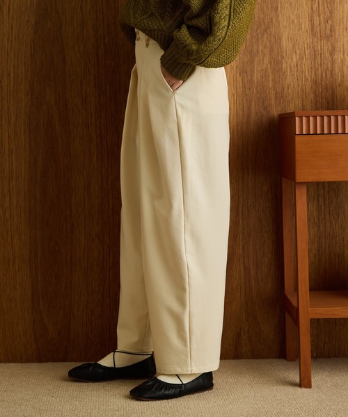 OLUN スラックス パンツ wide cocoon slacks pants/ワイドコクーン
