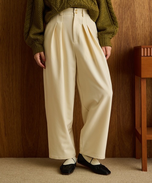 OLUN スラックス パンツ wide cocoon slacks pants/ワイドコクーン