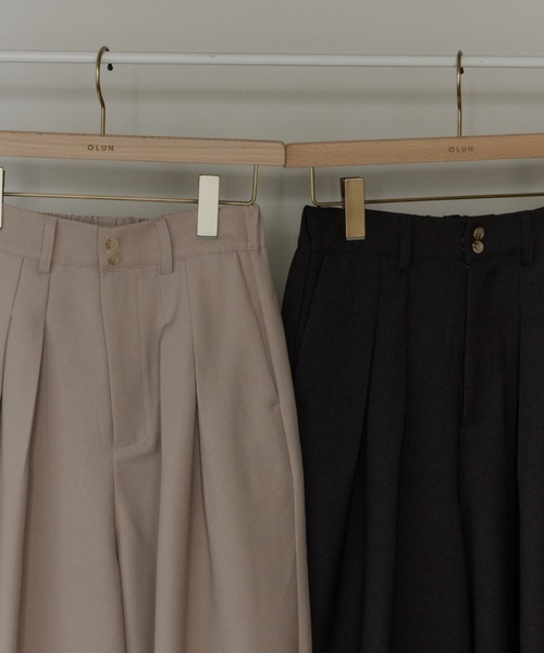 OLUN ワイドパンツ スラックス パンツ wide cocoon slacks pants