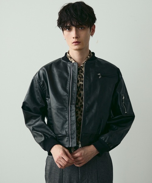 Shoowtime（ショウタイム） ブルゾン アウター Faux Leather Bomber
