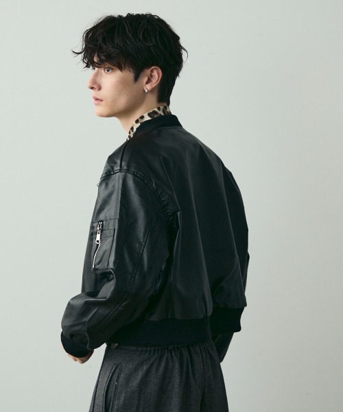 Shoowtime（ショウタイム） ブルゾン アウター Faux Leather Bomber