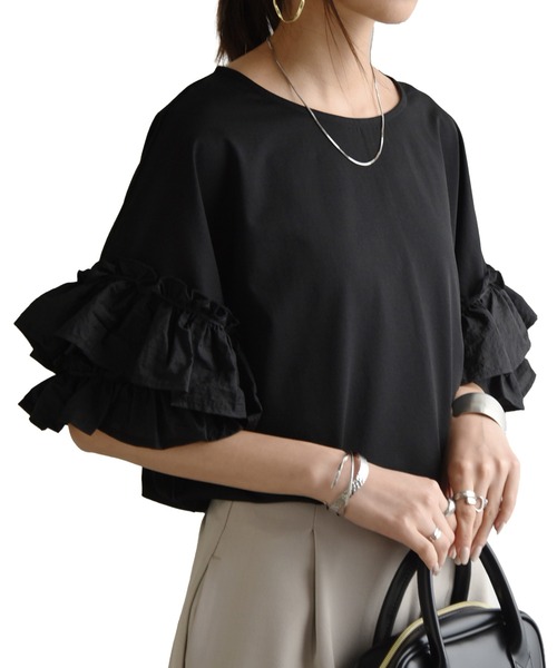 「and it_」 半袖カットソー M-L ブラック レディース_画像6