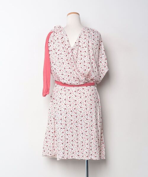 「People Tree」 花柄長袖ワンピース - ピンク レディース_画像2