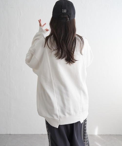 NO NEED トレーナー スウェット 「NUTMEG/ナツメグ」 リメイク風