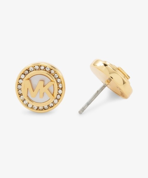 ピアス サークルロゴ マザーオブパール ペンダント ＆ スタッド ピアス セット レディースの画像