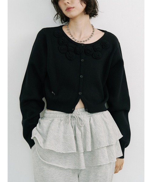 jouetie（ジュエティ） ニット セーター ローズモチーフコンパクト