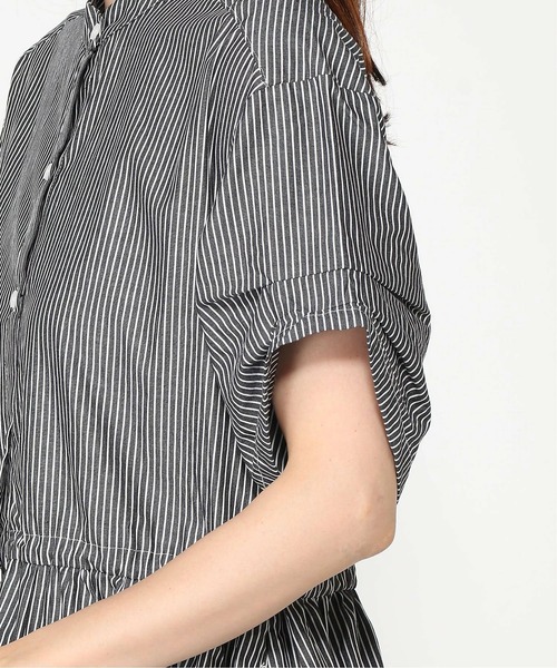 「PREFERIR」 半袖ワンピース MEDIUM ネイビー レディース_画像4