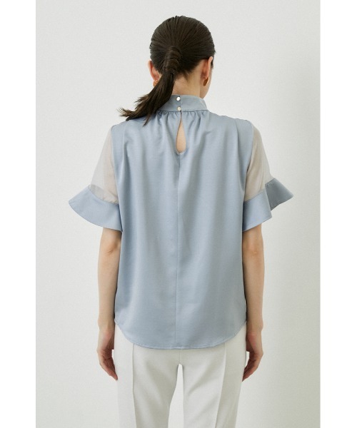 「rienda」 半袖ブラウス FREE ライトブルー レディース_画像4
