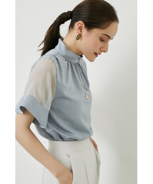 「rienda」 半袖ブラウス FREE ライトブルー レディース_画像5