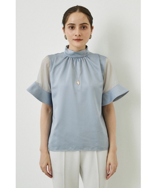 「rienda」 半袖ブラウス FREE ライトブルー レディース_画像6