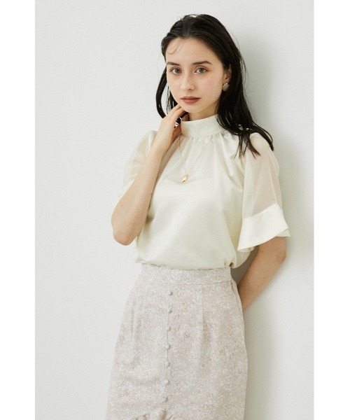 「rienda」 半袖ブラウス FREE ライトブルー レディース_画像8