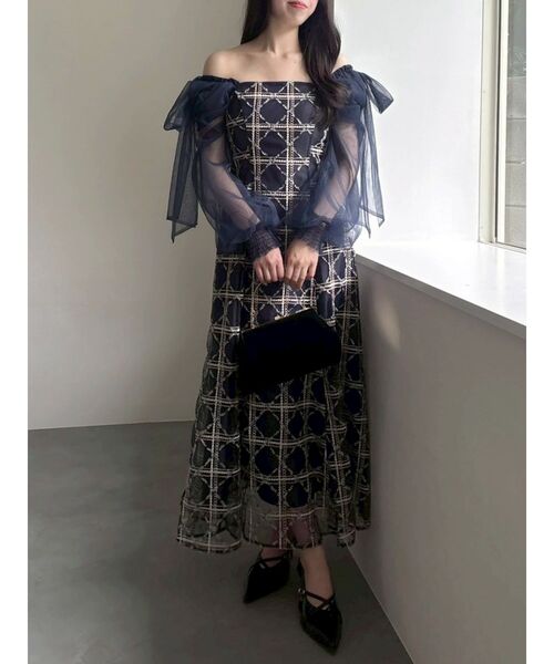 dazzlin ダズリン　オケージョンドレス dazzlin（ダズリン） ドレス ネックツイスト刺繍レースドレス