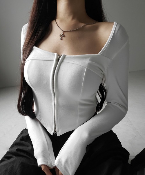 形良し❣️Bewet ロンスプ レディース用 me+em select（ミームセレクト） tシャツ 「 2color 」ダブルジップ