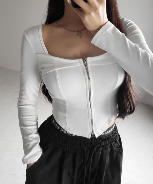 me+em select（ミームセレクト） tシャツ 「 2color 」ダブルジップ