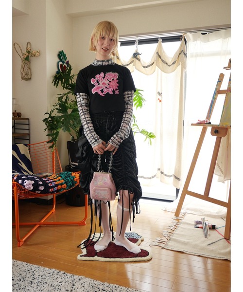 「PAMEO POSE」 半袖カットソー FREE ブラック レディース_画像8