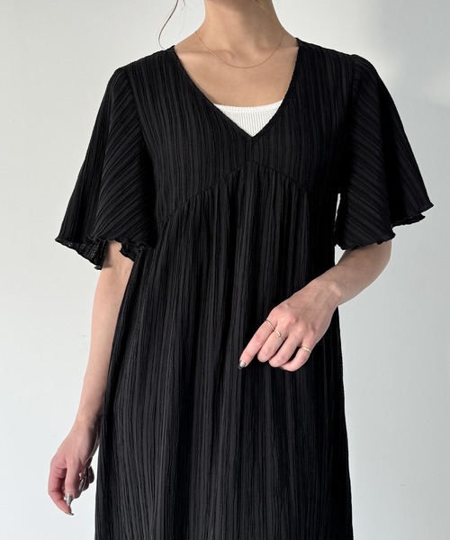 「JUNOAH」 半袖ワンピース X-LARGE ブラック レディース_画像2