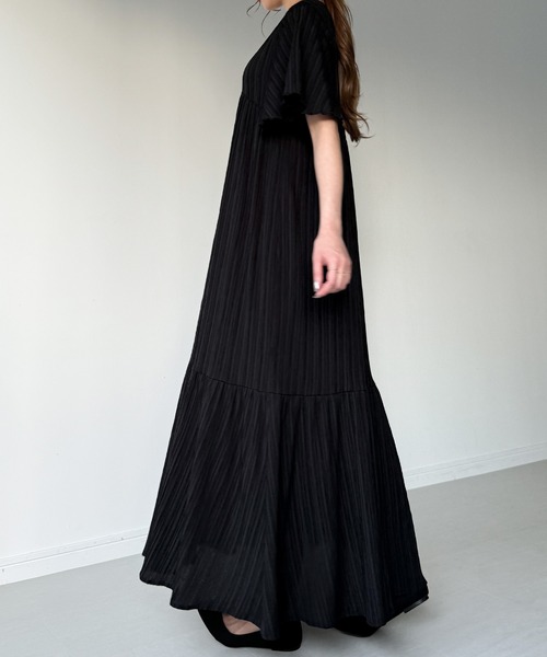 「JUNOAH」 半袖ワンピース X-LARGE ブラック レディース_画像4