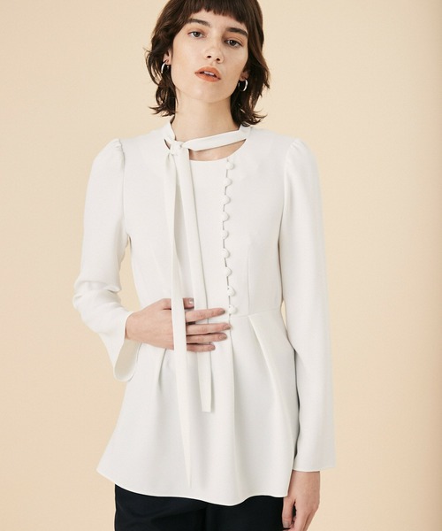 COLUMN（コラム） ブラウス シャツ COLUMN / サテンペプラムブラウス