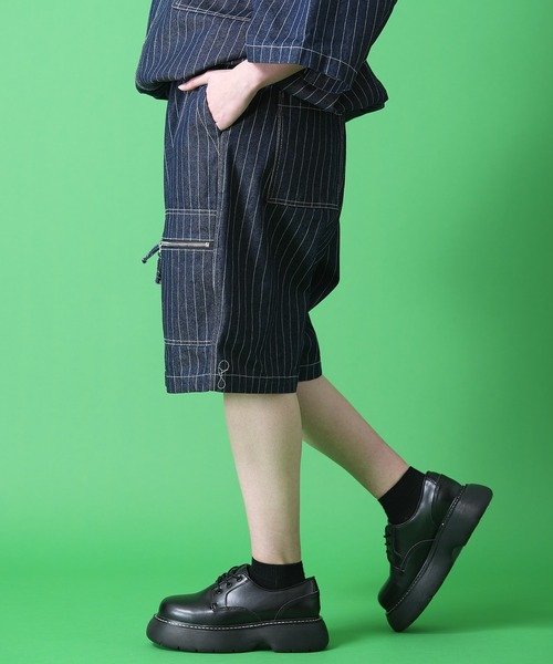 「ankoROCK」 デニムハーフパンツ ONESIZE ネイビー メンズの画像