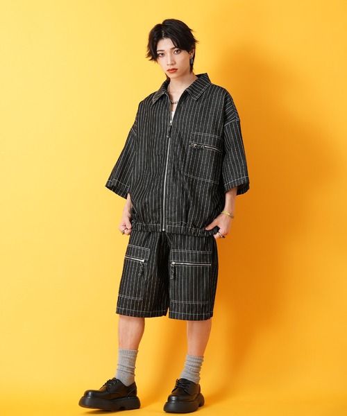 「ankoROCK」 デニムハーフパンツ ONESIZE ネイビー メンズの画像