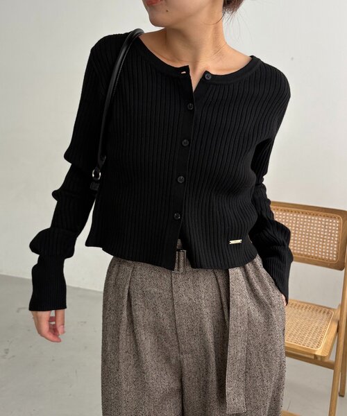 【前後2WAY】カーブスリーブリブニット 前後2WAY】カーブスリーブリブニット