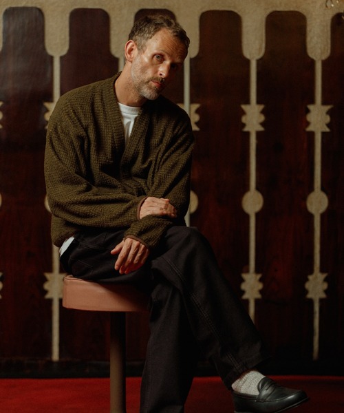 「WILD LIFE TAILOR Adam et Rope'」 カーディガン L オリーブ メンズ_画像4