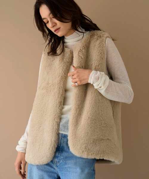 meilmada ベスト ジレ フェイクファーベスト レディース : ZOZOTOWN