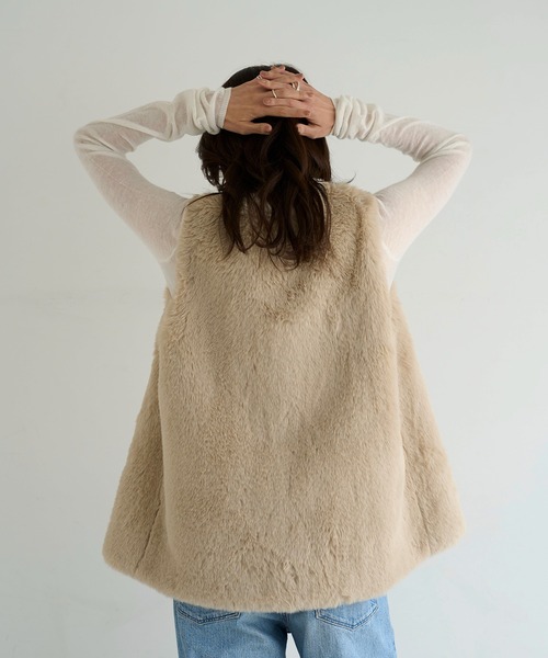 meilmada ベスト ジレ フェイクファーベスト レディース : ZOZOTOWN