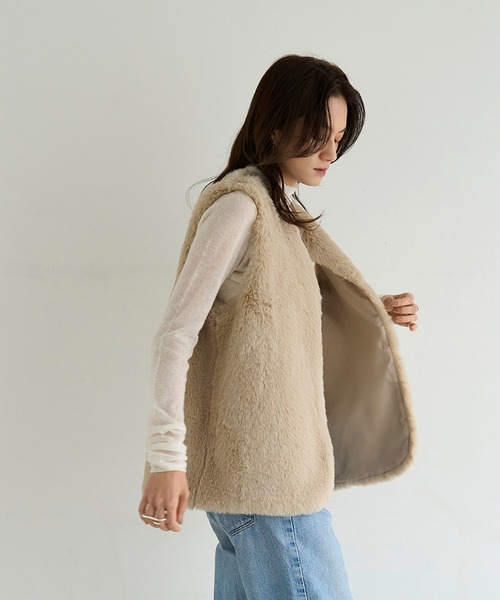 meilmada ベスト ジレ フェイクファーベスト レディース : ZOZOTOWN