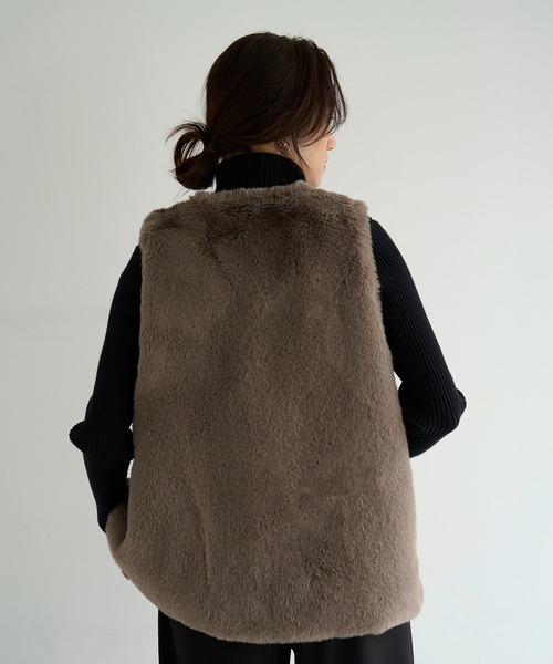 meilmada ベスト ジレ フェイクファーベスト レディース : ZOZOTOWN