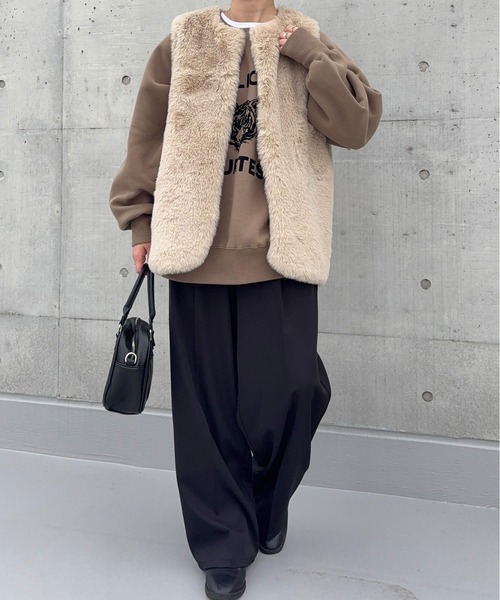 meilmada ベスト ジレ フェイクファーベスト レディース : ZOZOTOWN
