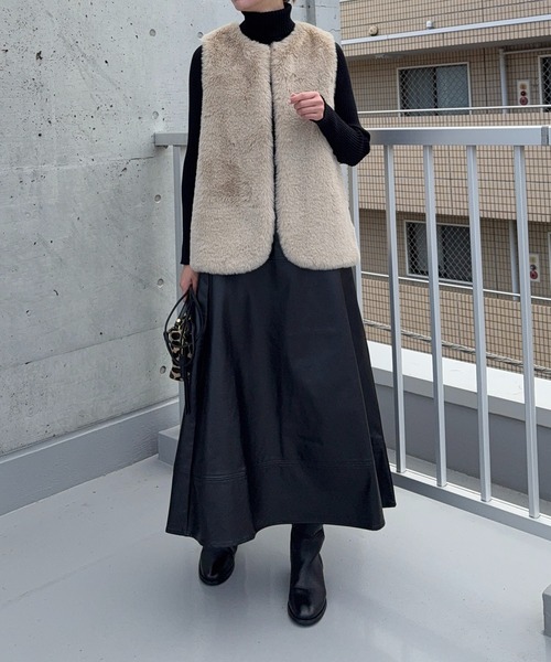 meilmada ベスト ジレ フェイクファーベスト レディース : ZOZOTOWN