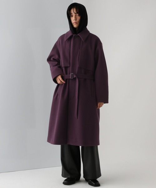 HARE（ハレ） ステンカラーコート LARGE パープル メンズ : ZOZOTOWN