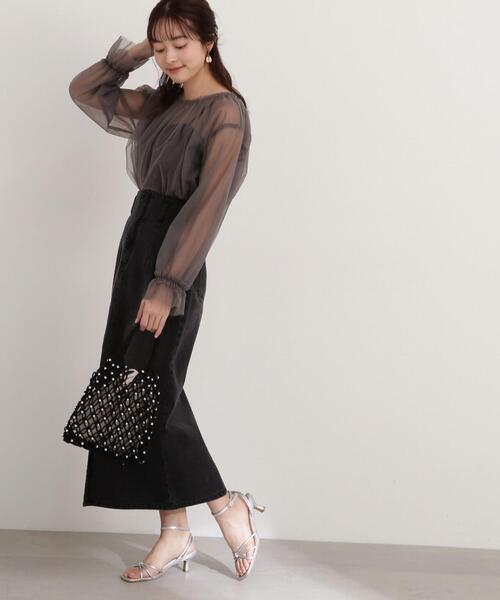 「PROPORTION BODY DRESSING」 デニムスカート SMALL グレー レディース_画像7